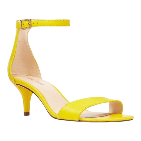 Nine West Leisa Yellow Open-Toe Sandal W/ Kitten Heel, 9.5, Pre-Owned - Picture 2 of 16